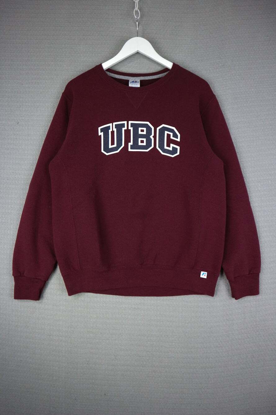 Russell Athletic UBC Maroon Crewneck Sweatshirt Medium Collegiate College